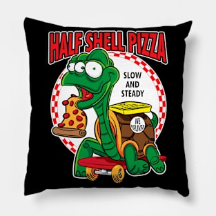 Half Shell Pizza - Mutant Turtle Skateboard Pizza Delivery Pillow