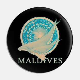 Maldives Republic Humpback Whales Pin