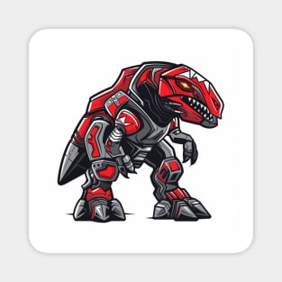 Red T-rex zord Illustration for esport logo and icon Magnet