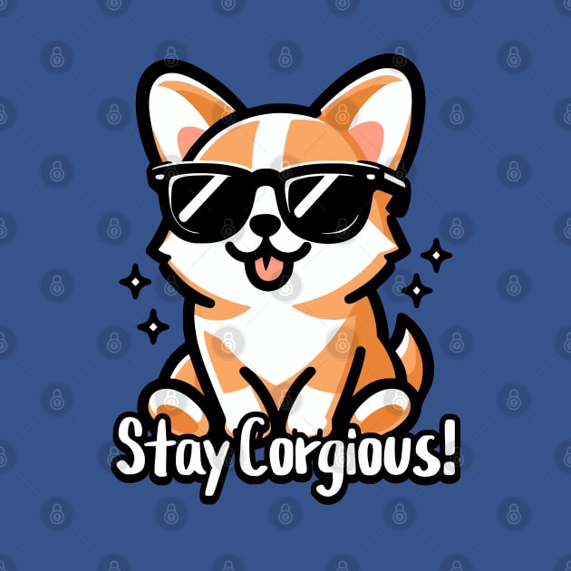 Stay Corgious! Cute Corgi Pun by Cute And Punny