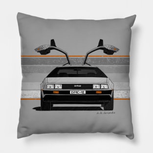 My drawing of the DeLorean DMC-12 in front view Pillow