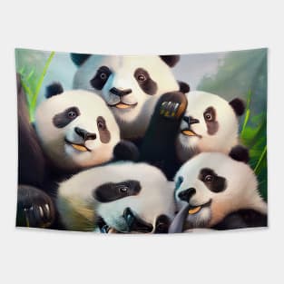 Panda Giant Bear Wild Nature Funny Happy Humor Photo Selfie Tapestry