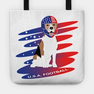 Dog with american football helmet Tote