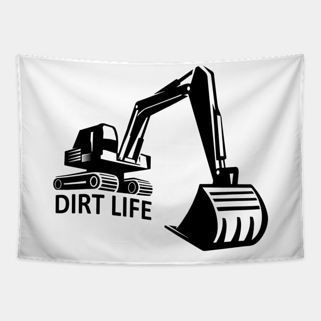 Excavator excavator operator Dirt Life Tapestry by HBfunshirts