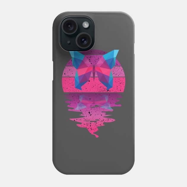 Vintage Butterfly reflected on lights of moon Phone Case by mutarek