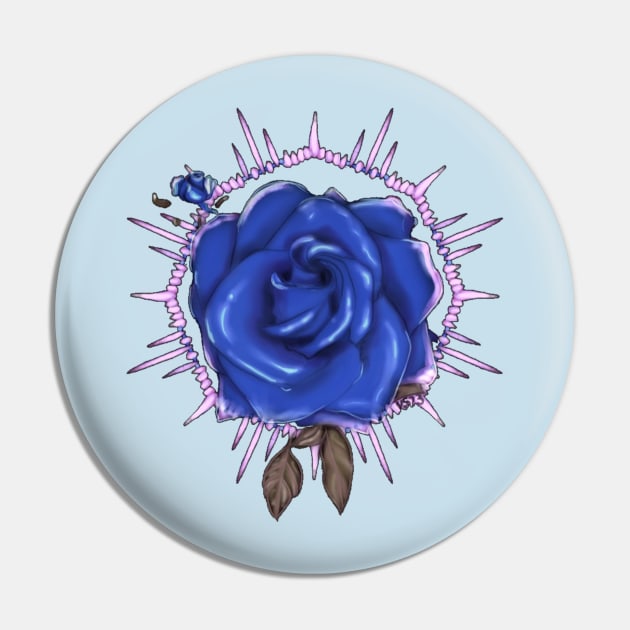 Blue Rose Pin by Vidi Studios