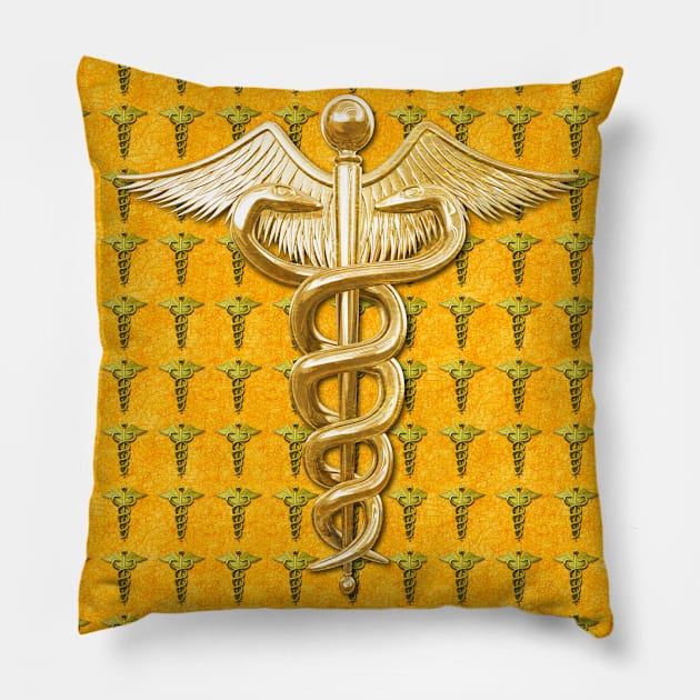 Gold Medical Profession Symbol Pillow by Packrat