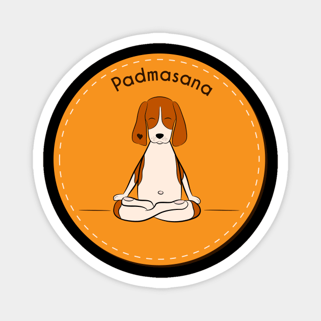 Yoga Dog Pose Padmasana Magnet by Kelleh Co. 