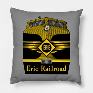 1950s Erie Railroad Locomotive Advertising Graphic Pillow