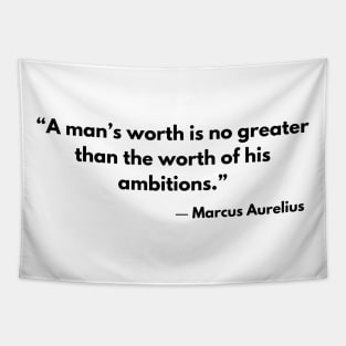 “A man’s worth is no greater than the worth of his ambitions.” Marcus Aurelius Tapestry