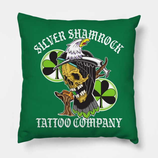 Silver Shamrock Tattoo Company Grim Eagle Pillow by Silver Shamrock Tattoo Company