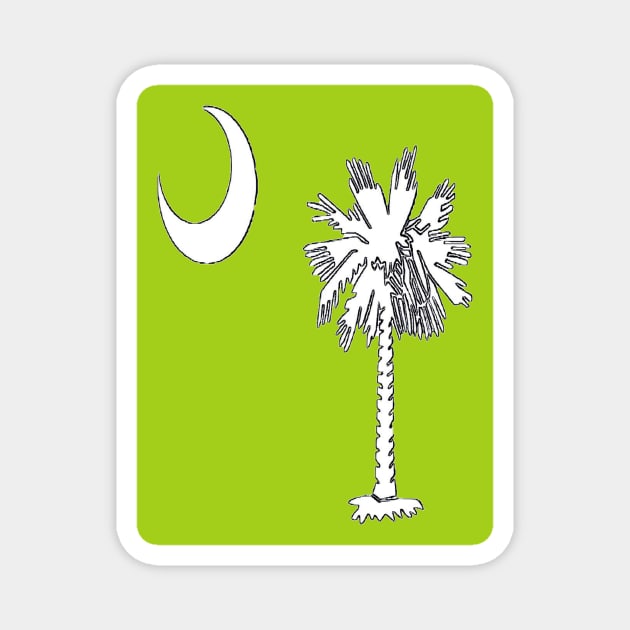 SC Flag On Lime Background Magnet by Jamestown Sawmill