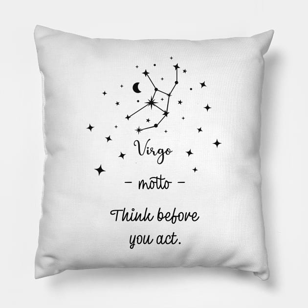 Key phrases of the zodiac signs: Virgo Pillow by Ludilac