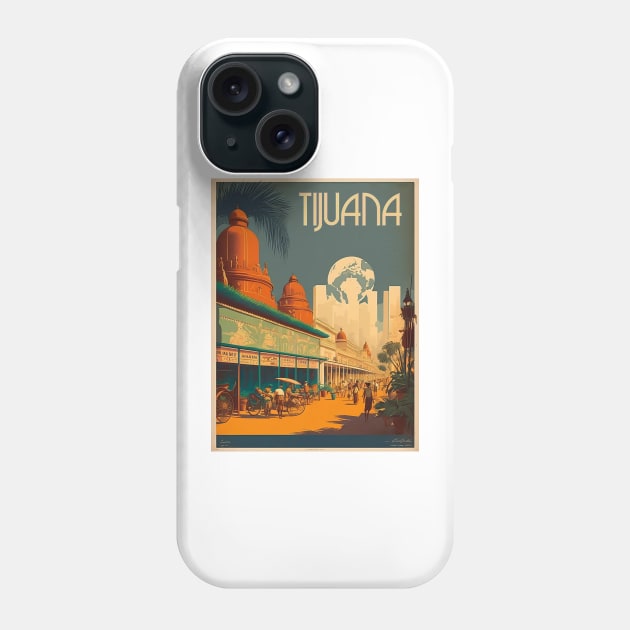 Tijuana Vintage Travel Art Poster Phone Case by OldTravelArt