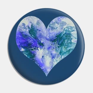 Splash Heart in Purple and Teal Pin