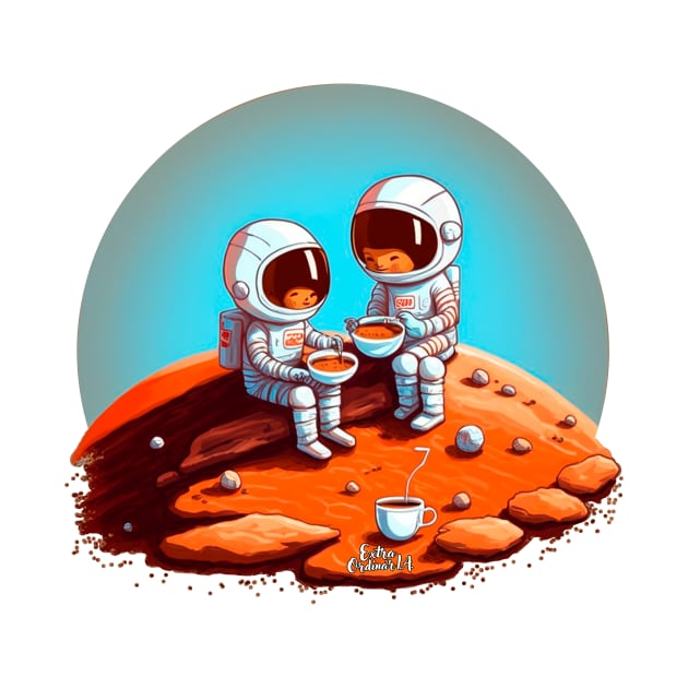 Cute Astronauts drinking coffee on Mars by extraordinar-ia