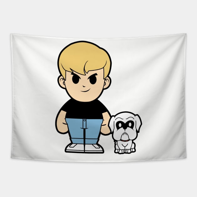 Johnny Quest and Bandit Tapestry by liora natalia