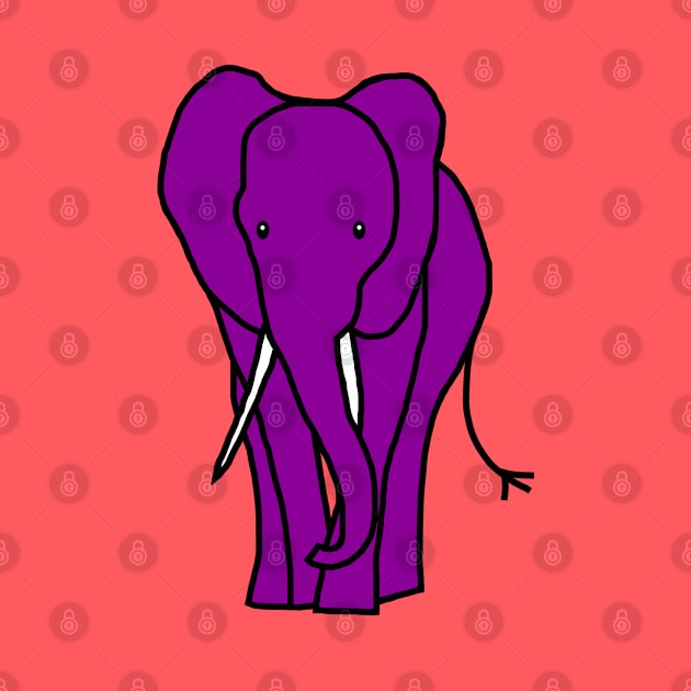 Purple Elephant Minimal Line Drawing by ellenhenryart