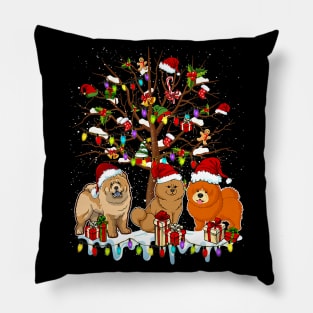 Chow Chow Christmas Tree Santa Pillow