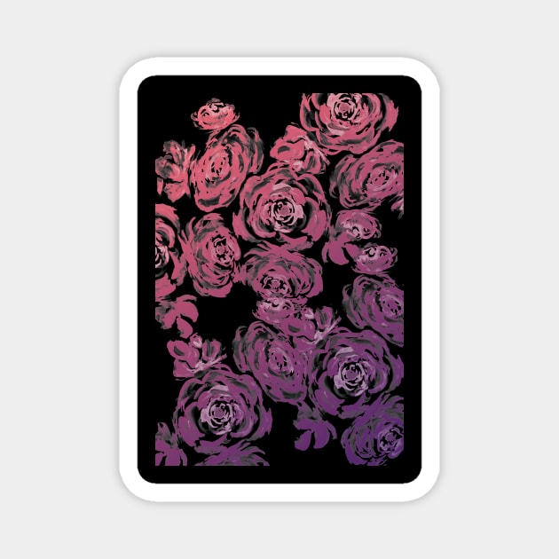 Pink and Purple Peonies Pattern Magnet by ZeichenbloQ