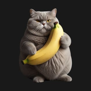 CUTE FAT CAT BANANA T-Shirt