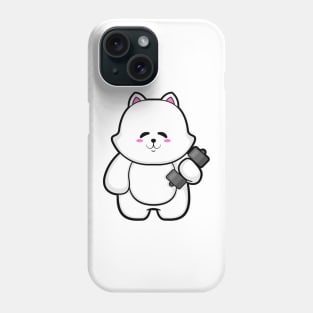 Cat at Fitness with Dumbbell Phone Case