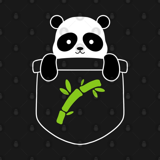 Panda Bear Bamboo Pocket by Trippycollage
