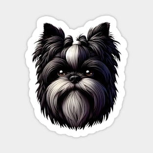 Head affenpinscher dog pet portrait cartoon vector illustration Magnet