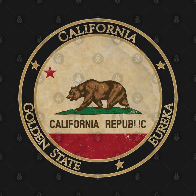 Vintage California USA United States of America American State Flag by DragonXX