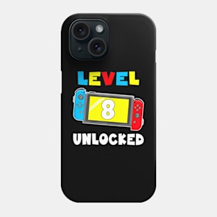 Level 8 Unlocked Gamer 8th Birthday Phone Case