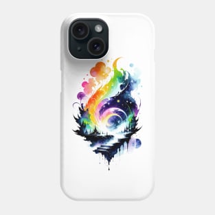 Abstract Rainbow Watercolor Fantasy Landscape Phone Case