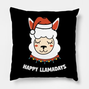 Happy Llamadays Funny Llama Holidays Christmas Gift Pillow