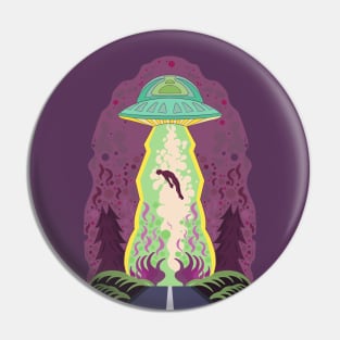 Man being abducted by an alien spaceship Pin