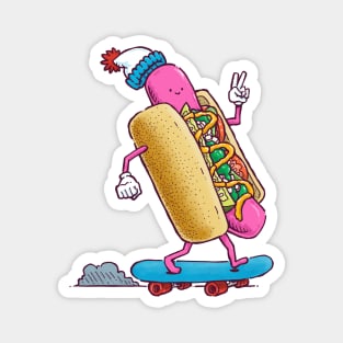 Skater Chicago Dog Magnet