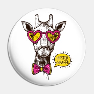 Hipster Giraffe Pin