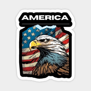 America flags with eagle graphic design Magnet