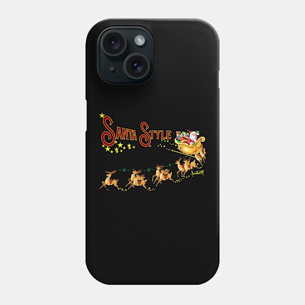 Santa Style with Essential Reindeer Dark Version Phone Case by SidneyTees