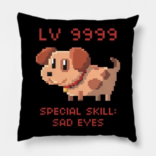 Overpowered Pixel Puppy Pillow