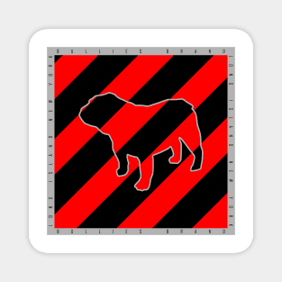 Bullies Brand Caution Design Red/Blk Magnet