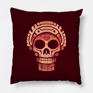 Mayan Tribal Skull Pillow