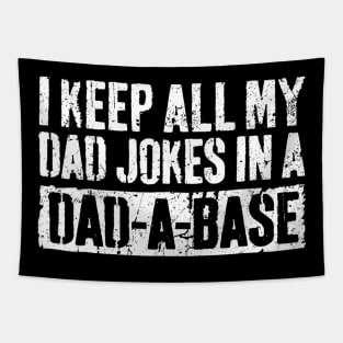 Funny Dad Jokes In DadABase Vintage For Fathers Day Mens Tapestry
