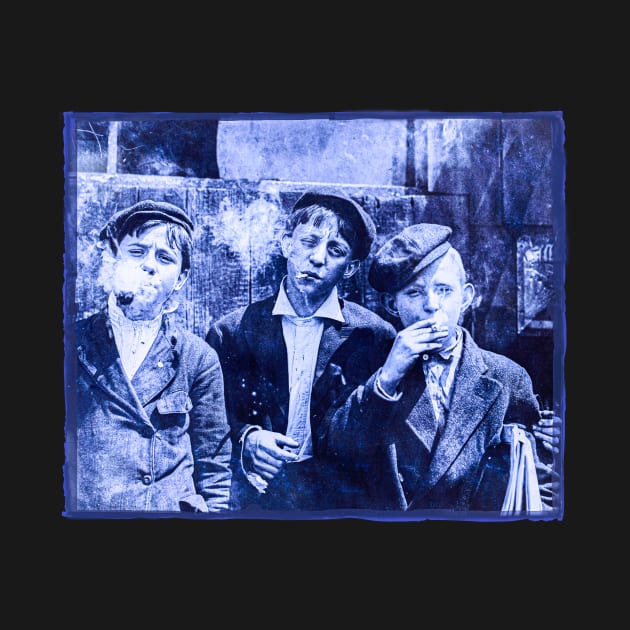 Blue - Smoking Newsies 1910 - Boys smoking St. Louis, Missouri by pocketlama