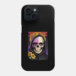 Skeleton with sunflowers. Phone Case