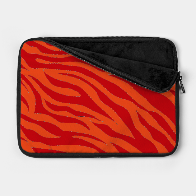 Tiger Print Two Toned Red - Tiger - Laptop Case | TeePublic AU
