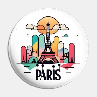 Paris Skyline Pin