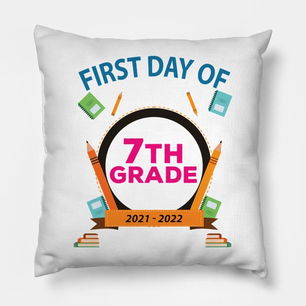 First Day Of 7Th Grade Pillow by bougieFire