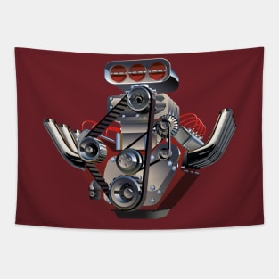 Cartoon Turbo Engine Tapestry