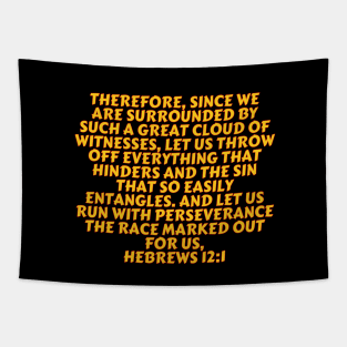 Bible Verse Hebrews 12:1 Tapestry