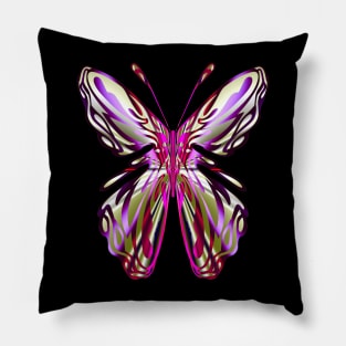 Fantasy Butterfly Gold and Red Silhouette Pillow