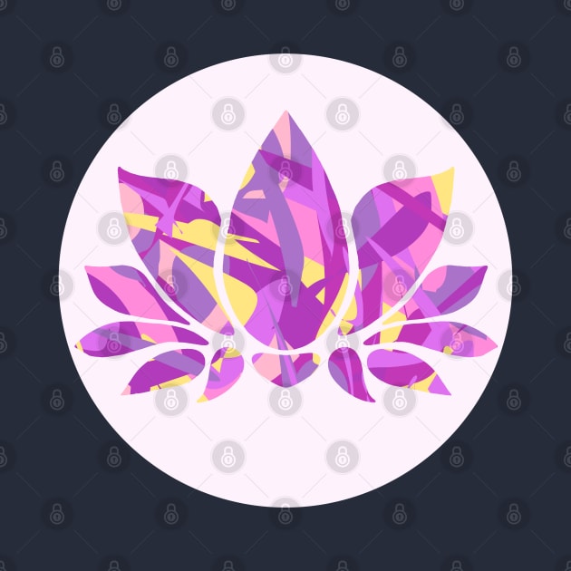 PINK PURPLE YELLOW LOTUS FLOWER, LOTUS DESIGN, PAINT SPLASH PATTERN by danitacreate